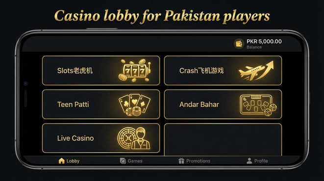 Lobby view of 777AD Game for Pakistan users